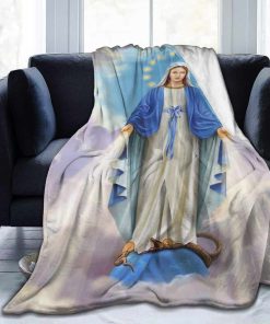 Manta Virgen María Ultra-Suave de Microfelpa para Cama,