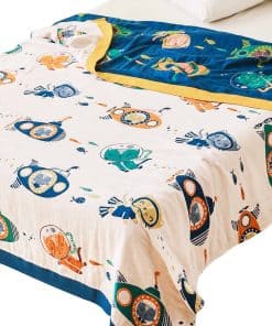 Manta de Muselina de Algodón 100% Submarinista Gatito Gato