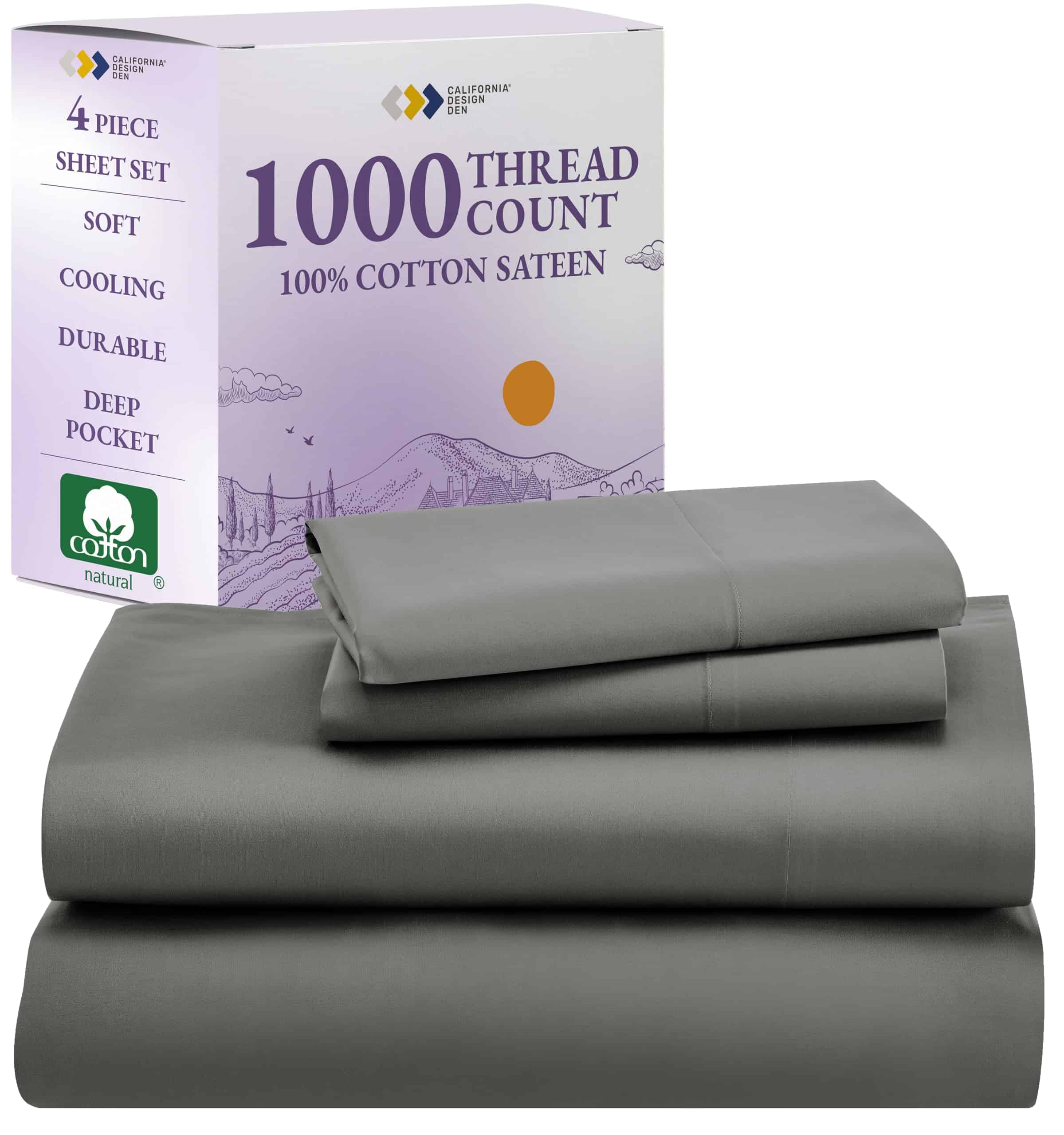 Juego de sábanas tamaño King de California Design Den, 1000