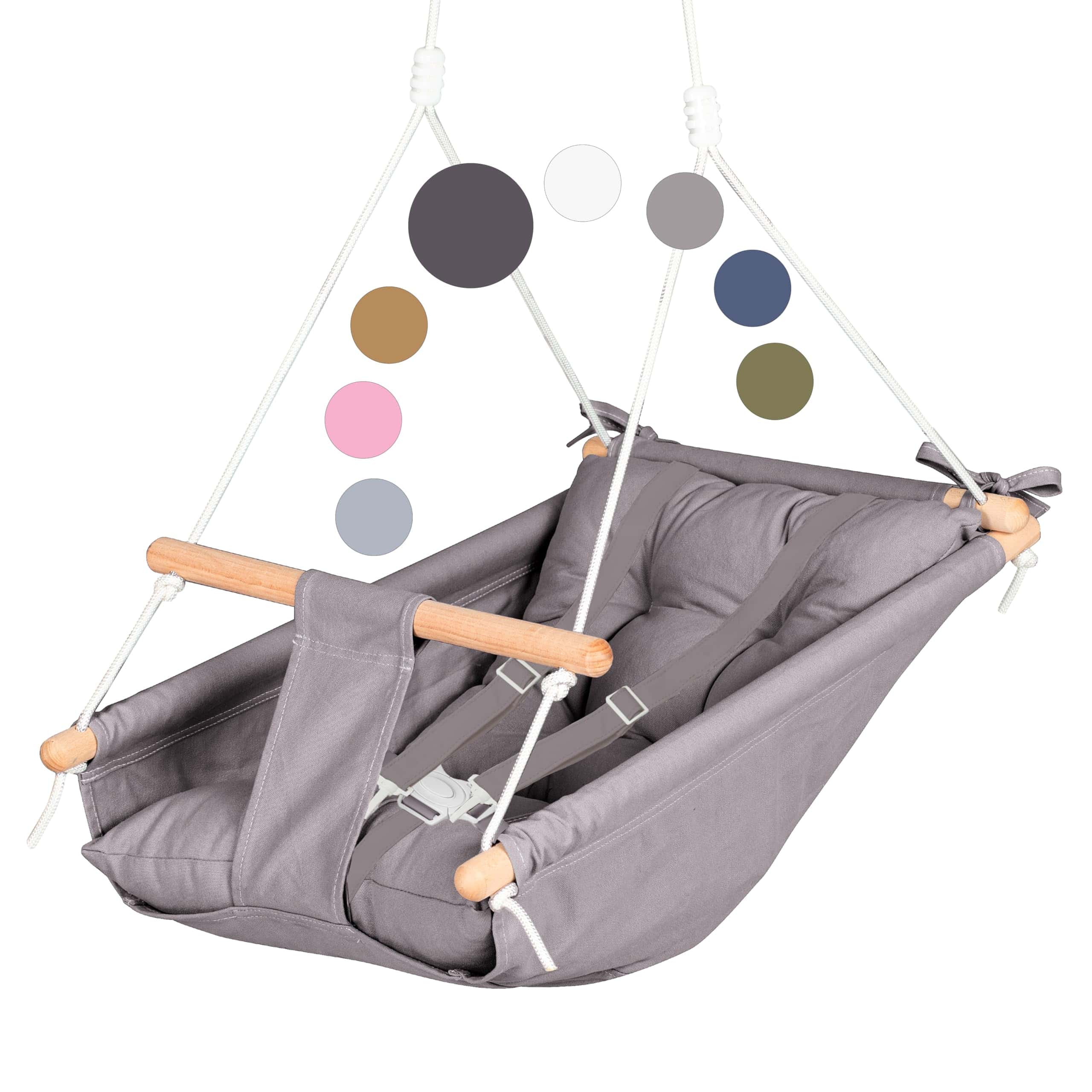 CaTeam - Columpio de Lona para Niños, Asiento -Gris Oscuro