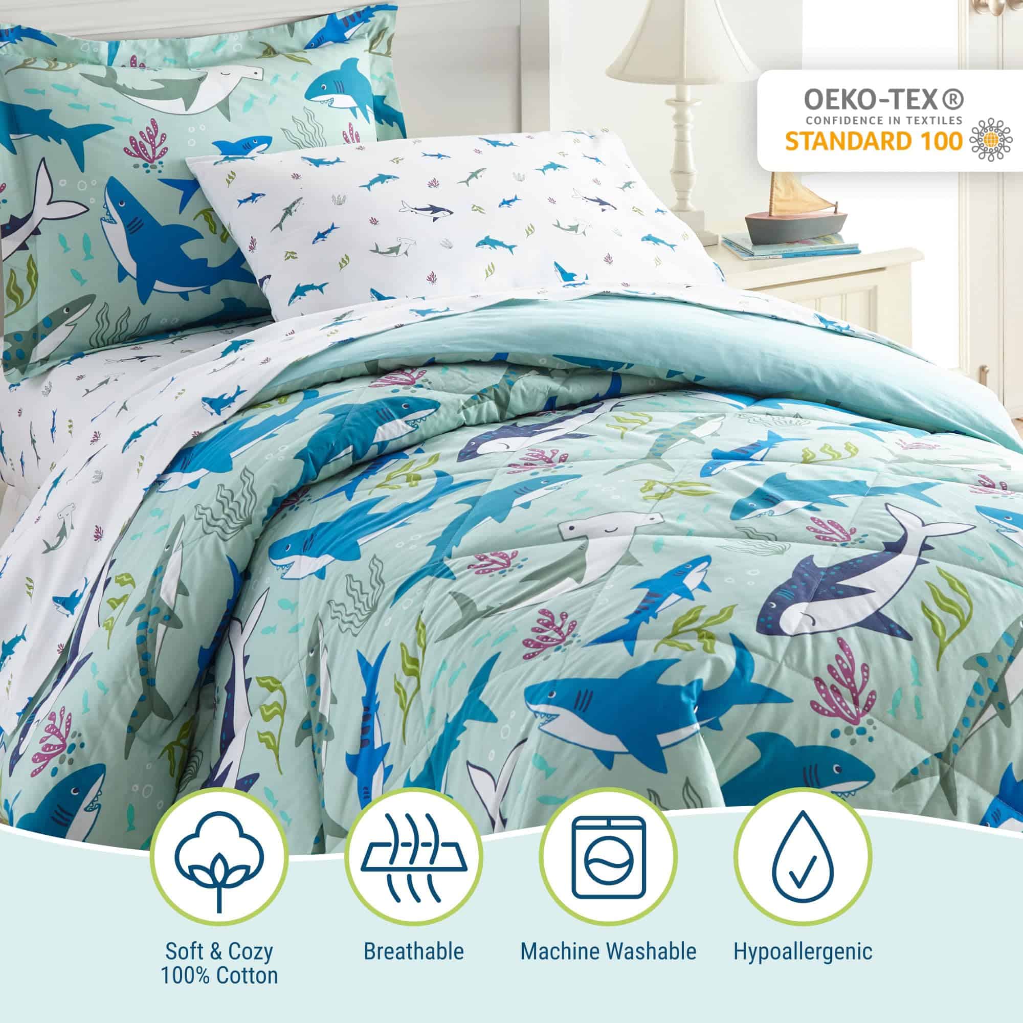 Wildkin 100% Cotton 5 Piezas Twin Bed-in-A-Bag para Niños y - Imagen 3