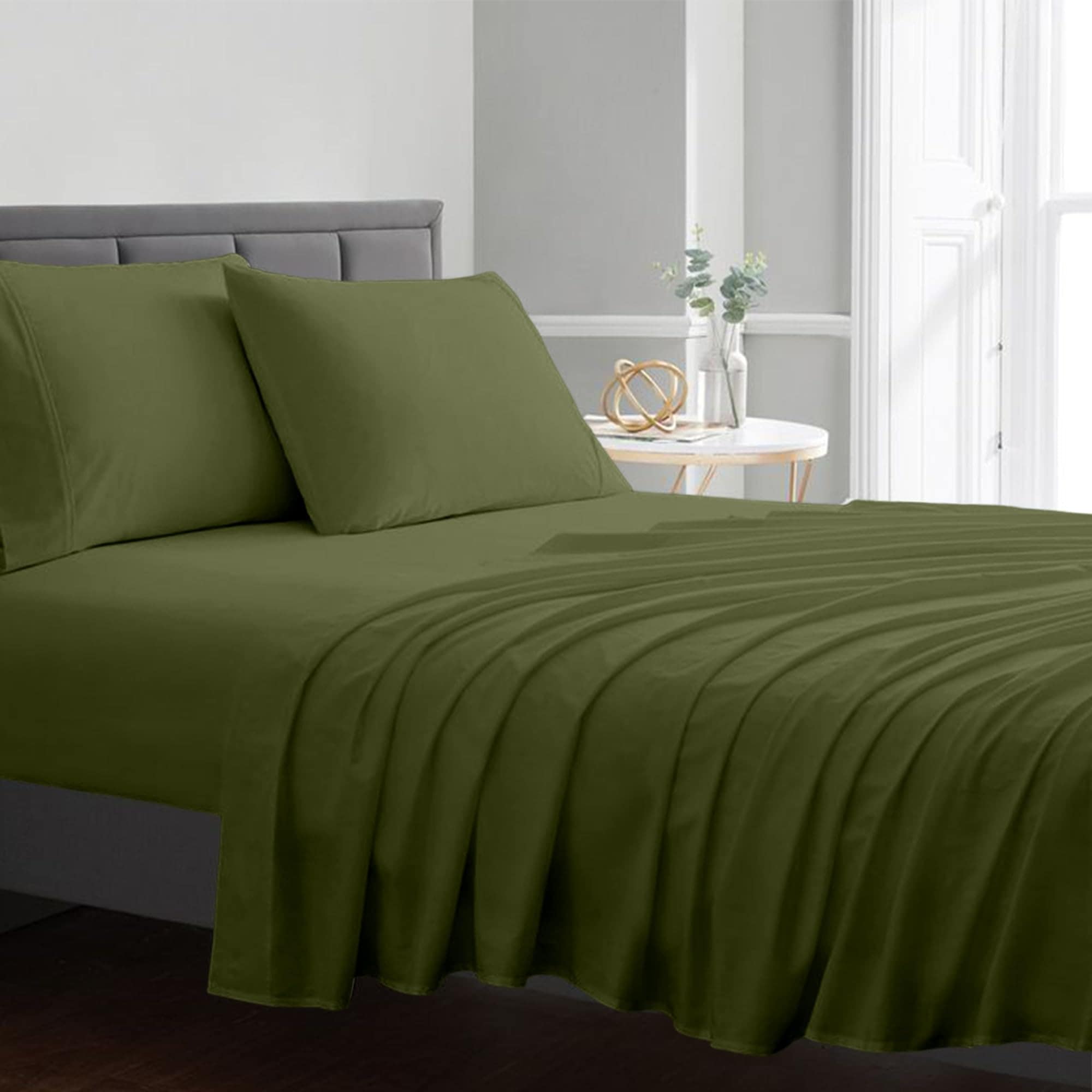 BLUECLANS Juego de Sábanas tamaño Twin Sage 1000 Hilos de