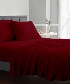 BLUECLANS Juego de sábanas tamaño King Borgoña 1000 Hilos