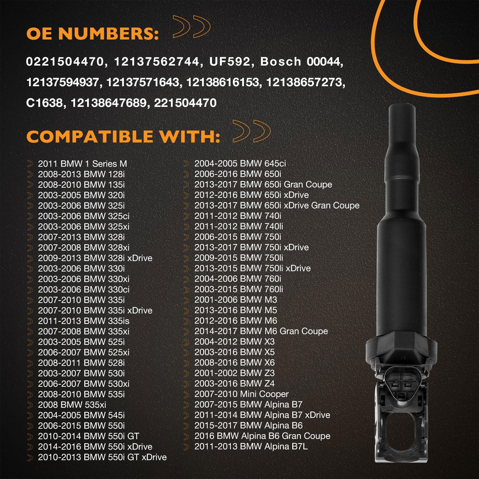 Conjunto de 6 bobinas de encendido HQPASFY Compatible con - Imagen 8