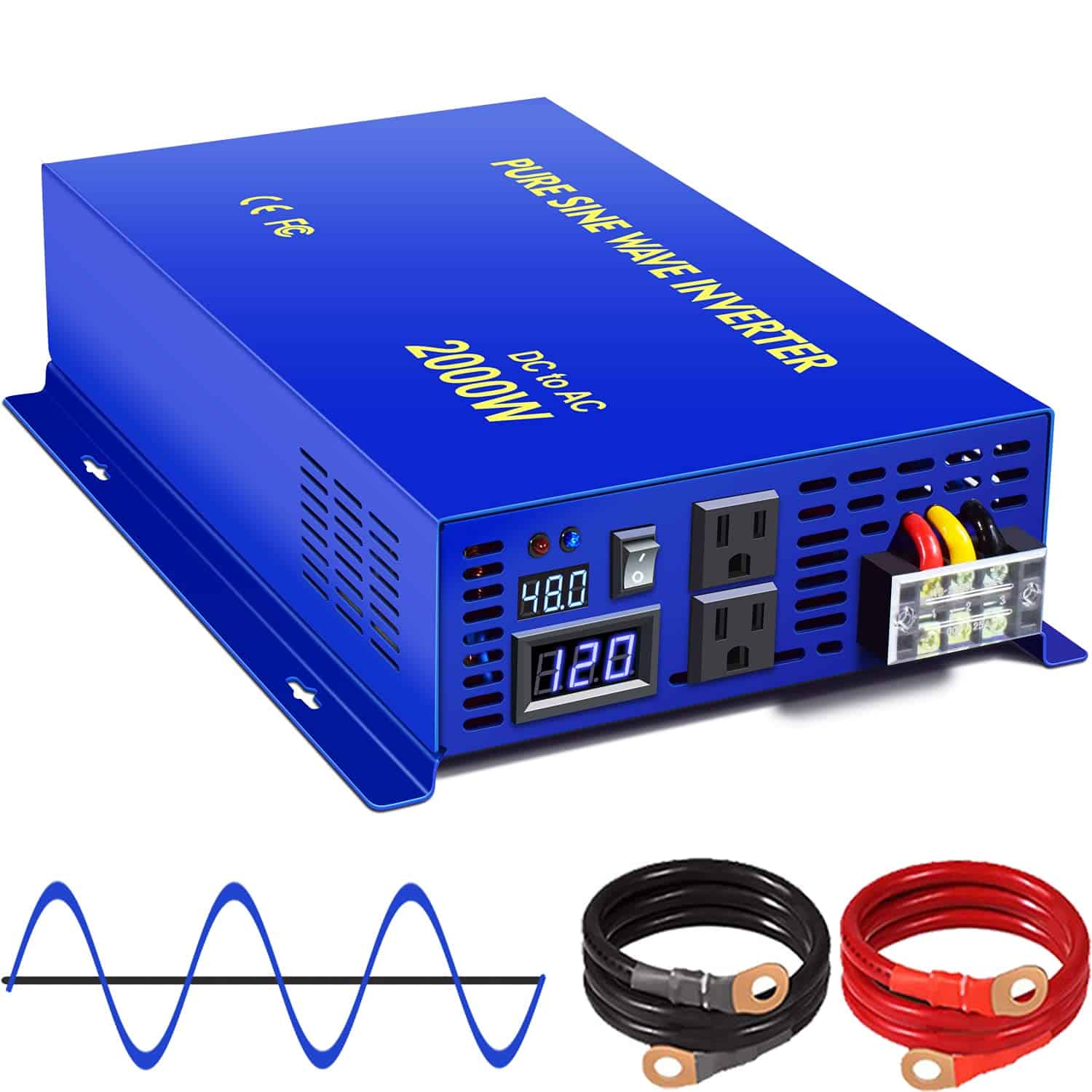 Inversor de Onda Sinusoidal Pura XYZ INVT de 2000 vatios