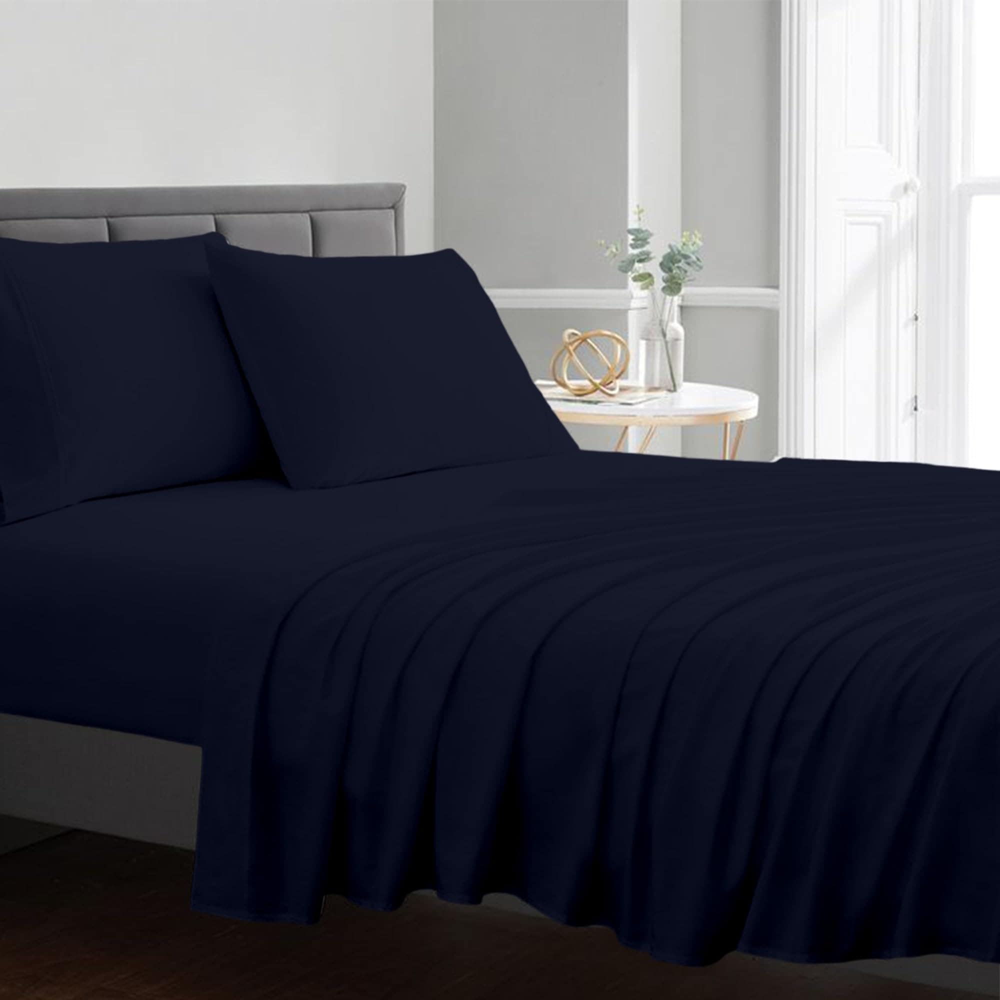 BLUECLANS Juego de Sábanas Tamaño King de California Azul