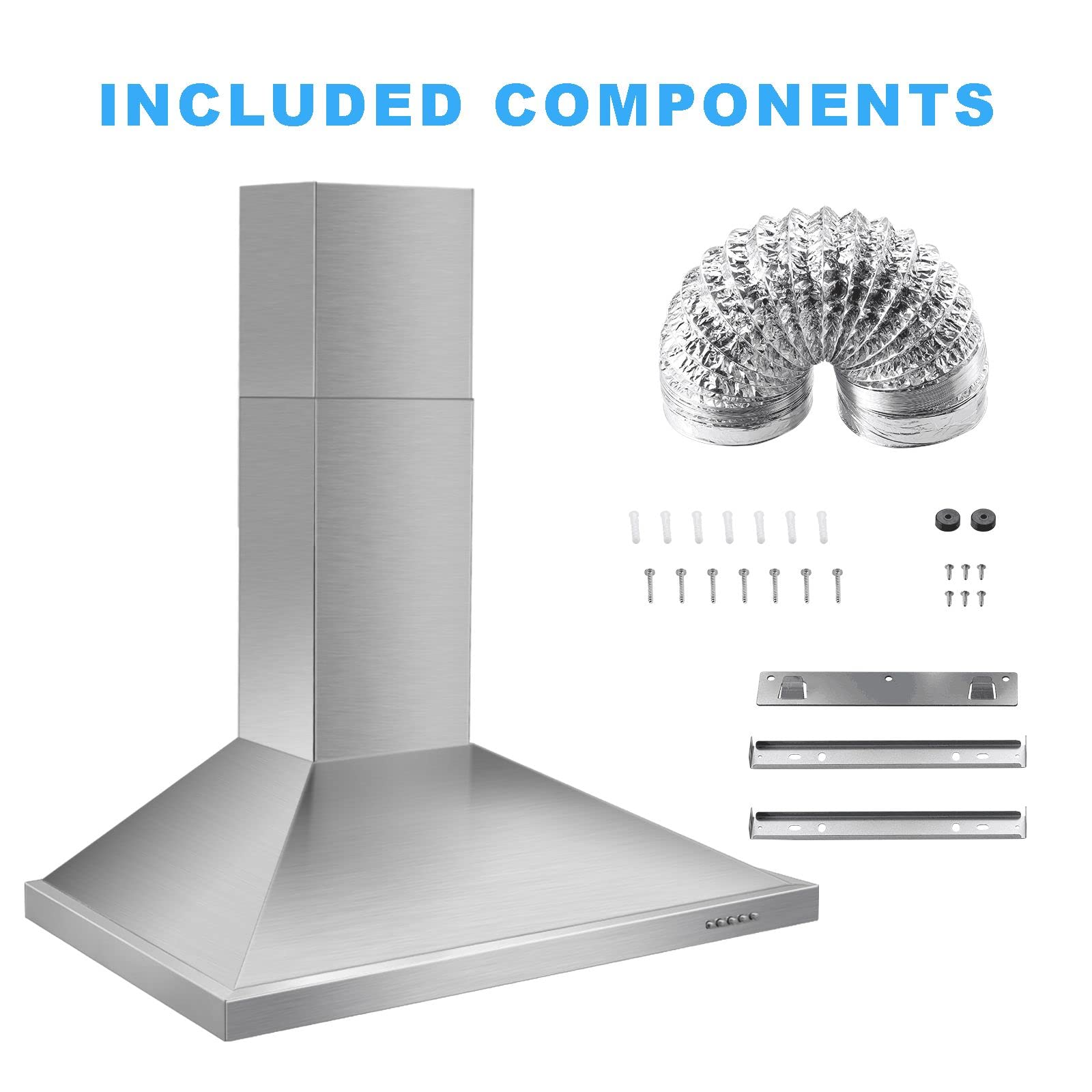 Campana extractora de pared Tieasy de 30 pulgadas con - Imagen 9