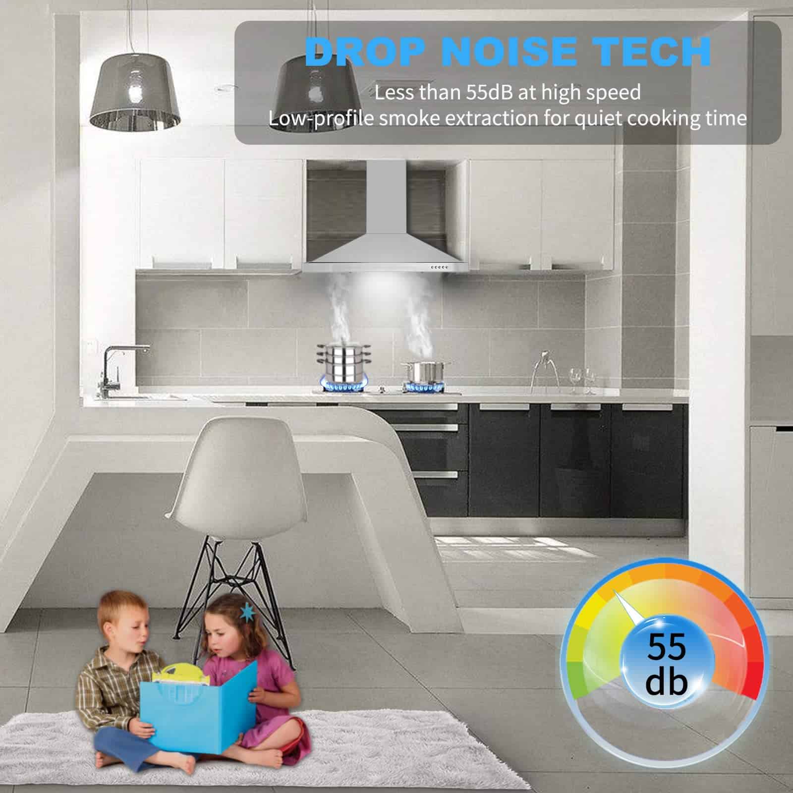 Campana Extractora Tieasy, Campanas de Cocina 30 pulgadas - Imagen 6