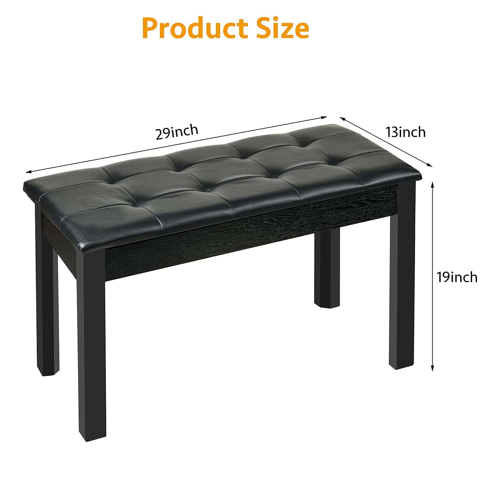 Banqueta de Piano ZHRUNS de Madera con Almacenamiento y - Imagen 6