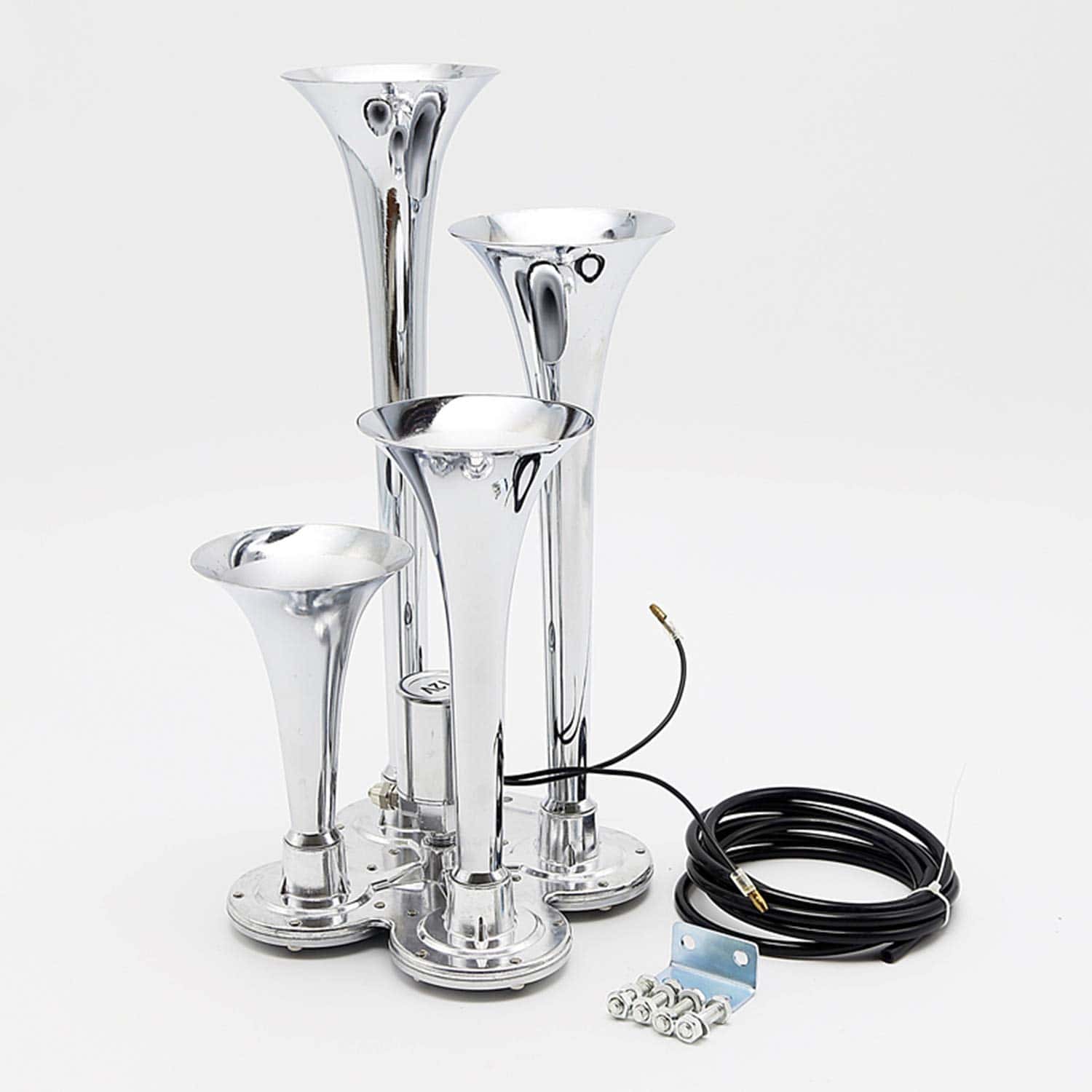 Claxon de coche plateado de cuatro tubos dobles 12V 170DB - Imagen 3