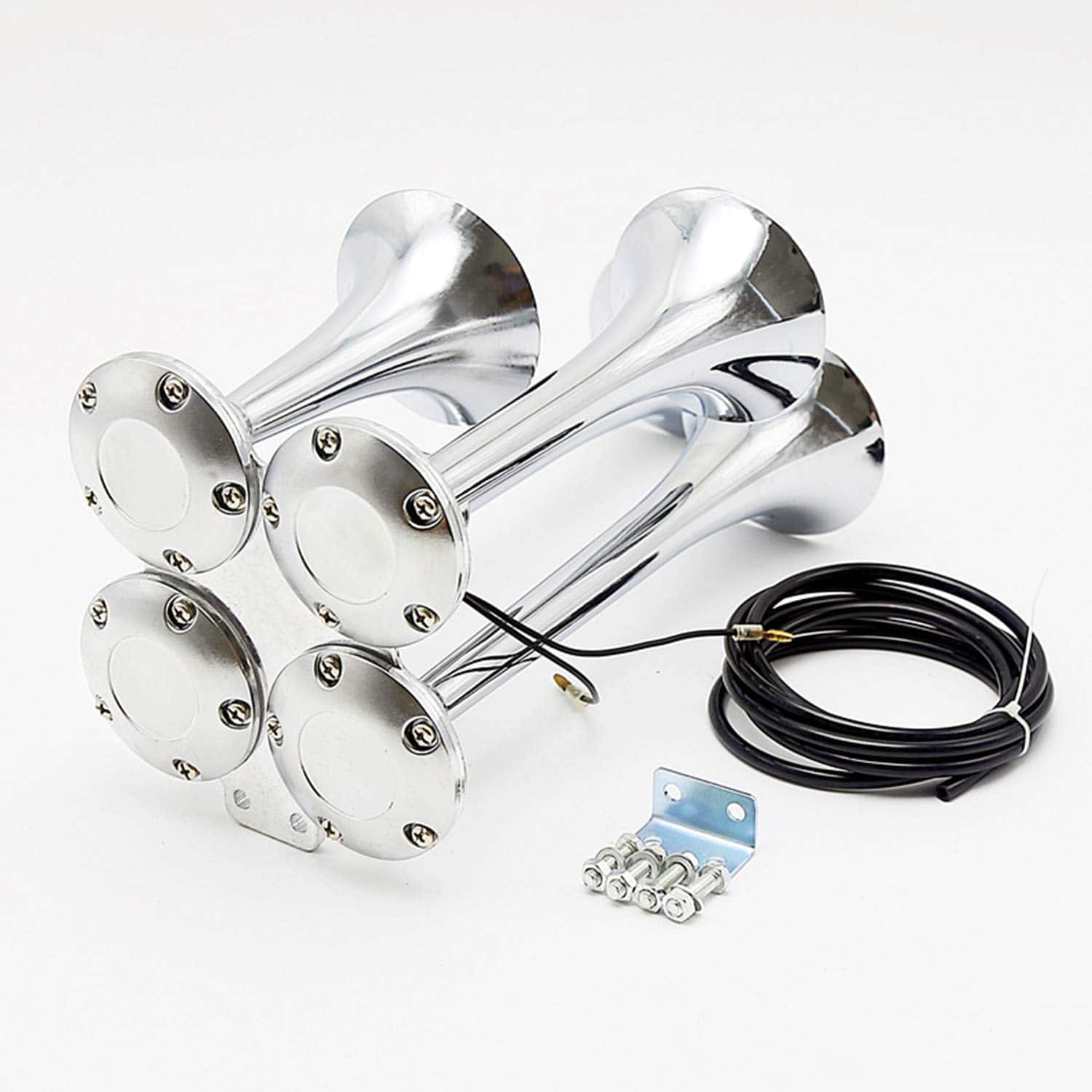 Claxon de coche plateado de cuatro tubos dobles 12V 170DB - Imagen 4