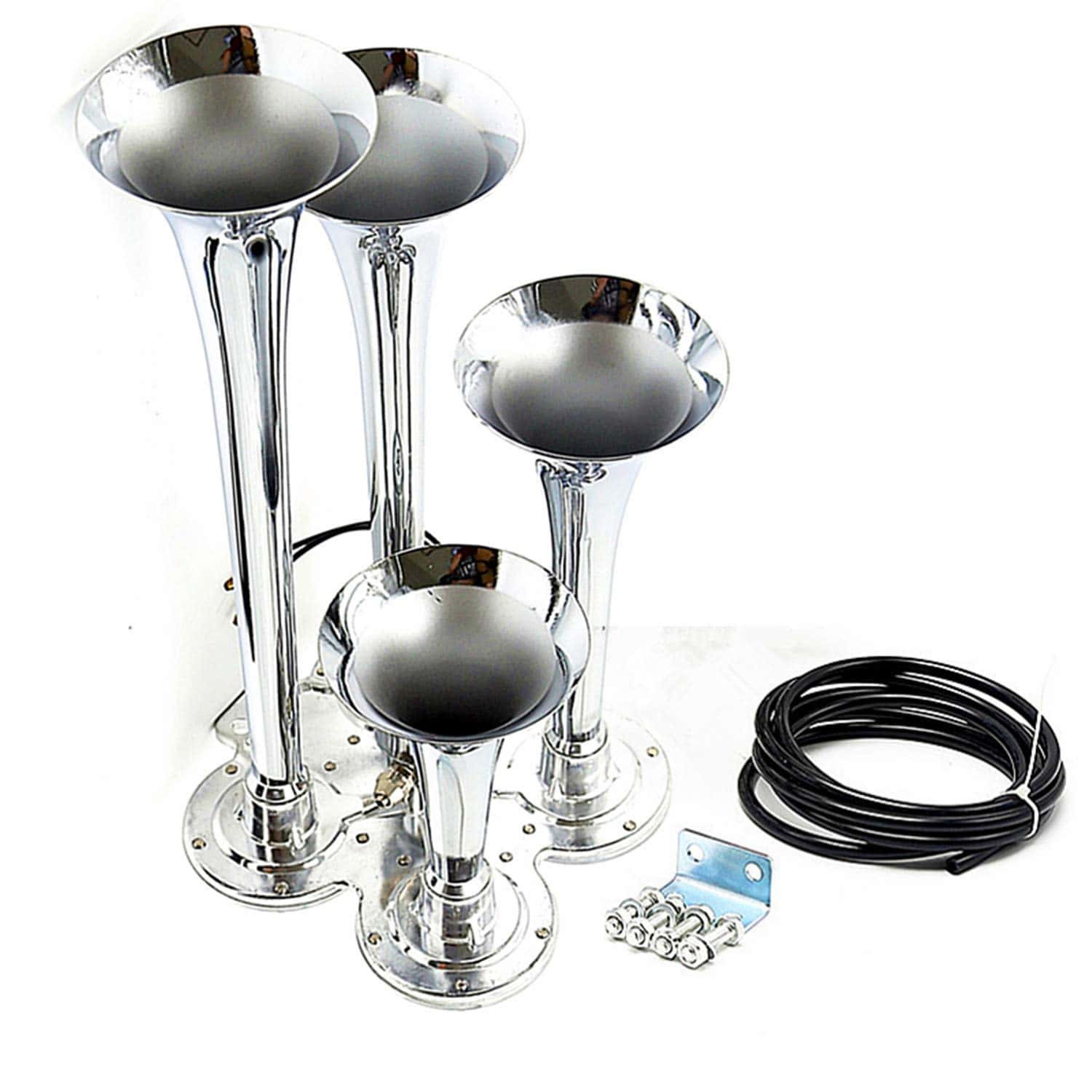 Claxon de coche plateado de cuatro tubos dobles 12V 170DB - Imagen 9