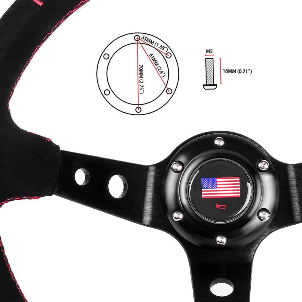 Volante de Carreras Universal RASTP 13.6”/345mm 6 Agujeros - Imagen 5