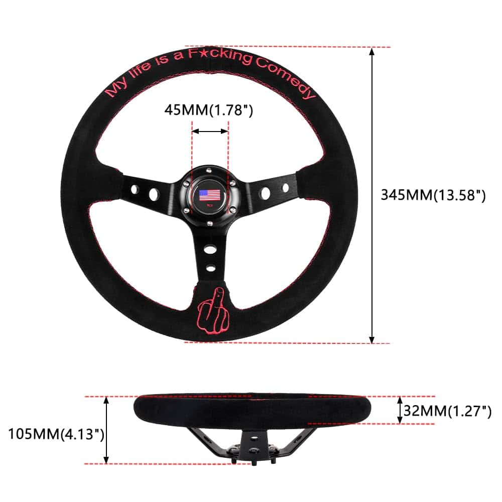 Volante de Carreras Universal RASTP 13.6”/345mm 6 Agujeros - Imagen 6