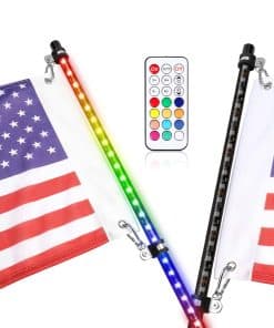 Niwaker 4ft Luces de Látigo LED Ahumadas en Negro con