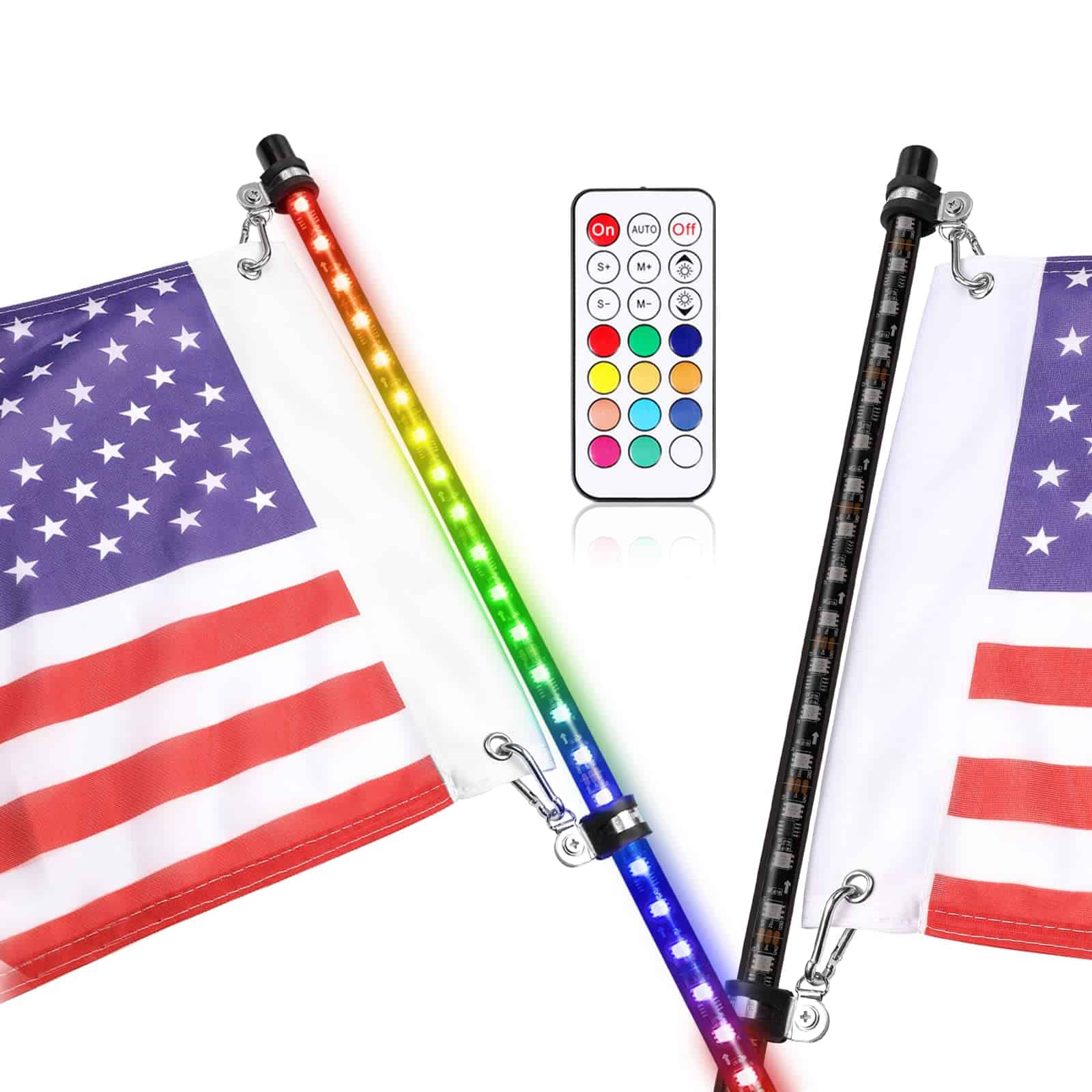 Niwaker 4ft Luces de Látigo LED Ahumadas en Negro con