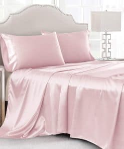 Juego de Sábanas de Satén King Cobedzy, 4 Piezas de Sábanas