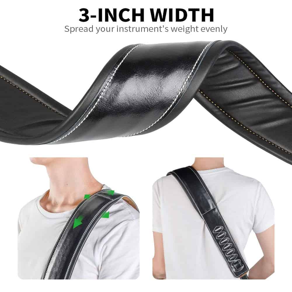 Correa de Guitarra de Cuero BestSounds 3 Pulgadas de Ancho - Imagen 6