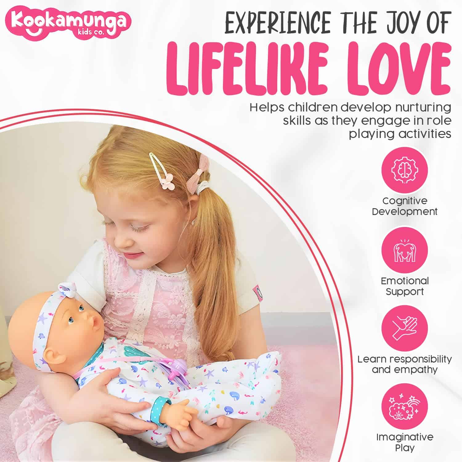 Muñeca Interactiva KOOKAMUNGA KIDS de 16 Pulgadas - Muñeca - Imagen 6