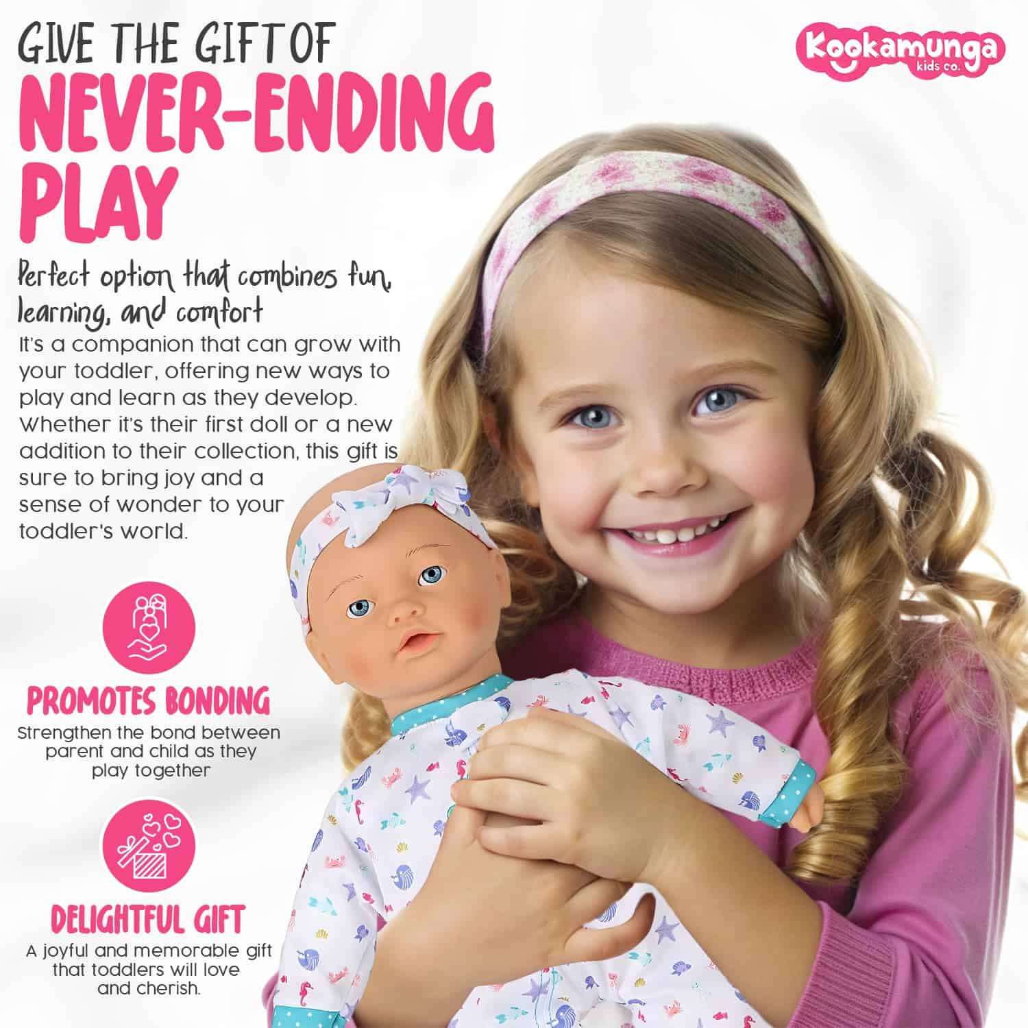 Muñeca Interactiva KOOKAMUNGA KIDS de 16 Pulgadas - Muñeca - Imagen 8