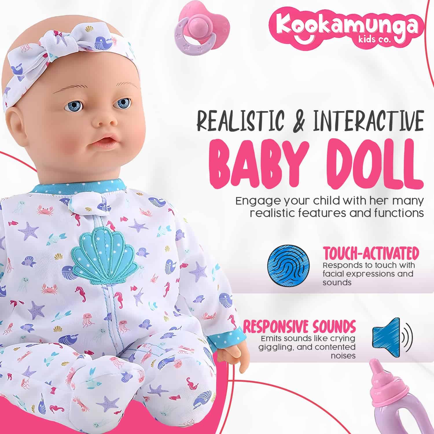 Muñeca Interactiva KOOKAMUNGA KIDS de 16 Pulgadas - Muñeca - Imagen 3