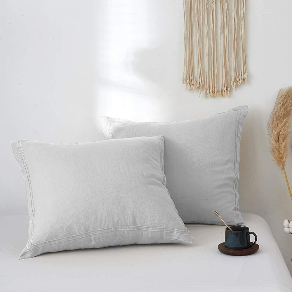 Funda de Almohada Europea de Lino Francés Simple&Opulence