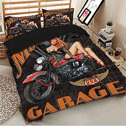 Set de Ropa de Cama 3D con Estampado de Motocicleta Sexy - Imagen 5