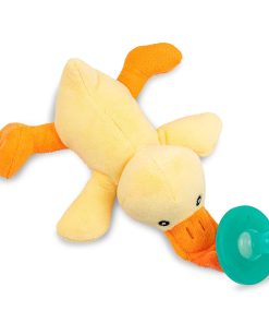 Porta chupetes de patito de peluche, chupete libre de látex