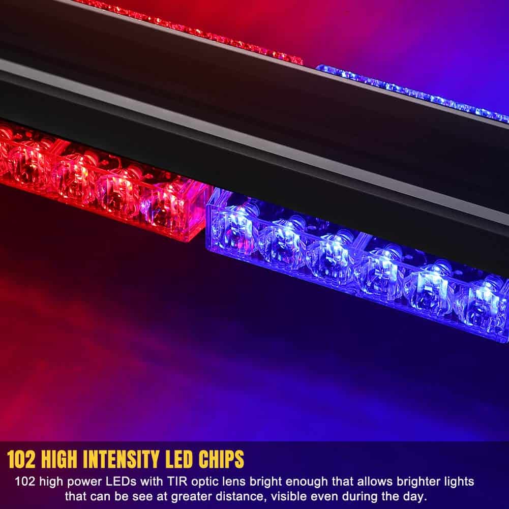 Barra de luces de emergencia estroboscópica LED de 48" 102W - Imagen 3