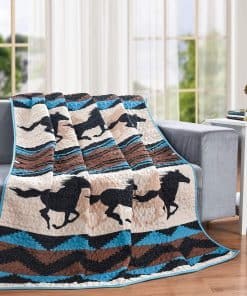 Manta decorativa de 60" x 50" con estampado de caballo