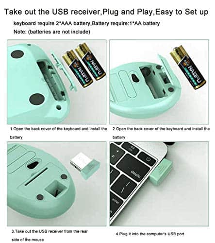 Mini Teclado y Ratón Inalámbricos, Onlywe Set de Teclado - Imagen 8