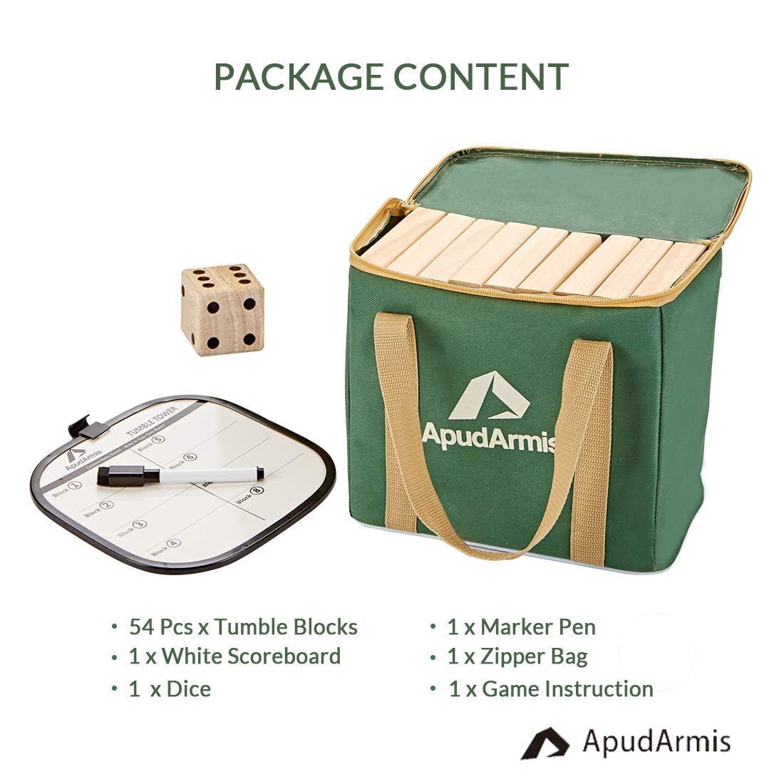 Juego Gigante de Torre de Madera ApudArmis (Apila de 2 pies - Imagen 9