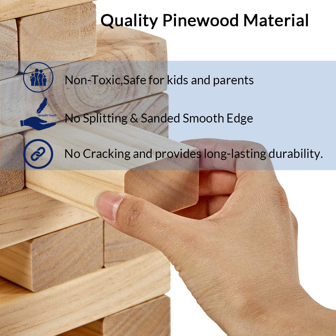 Juego Gigante de Torre de Madera ApudArmis (Apila de 2 pies - Imagen 3