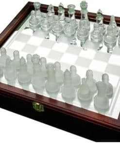 Tablero de ajedrez de vidrio Tradeopia con estuche de