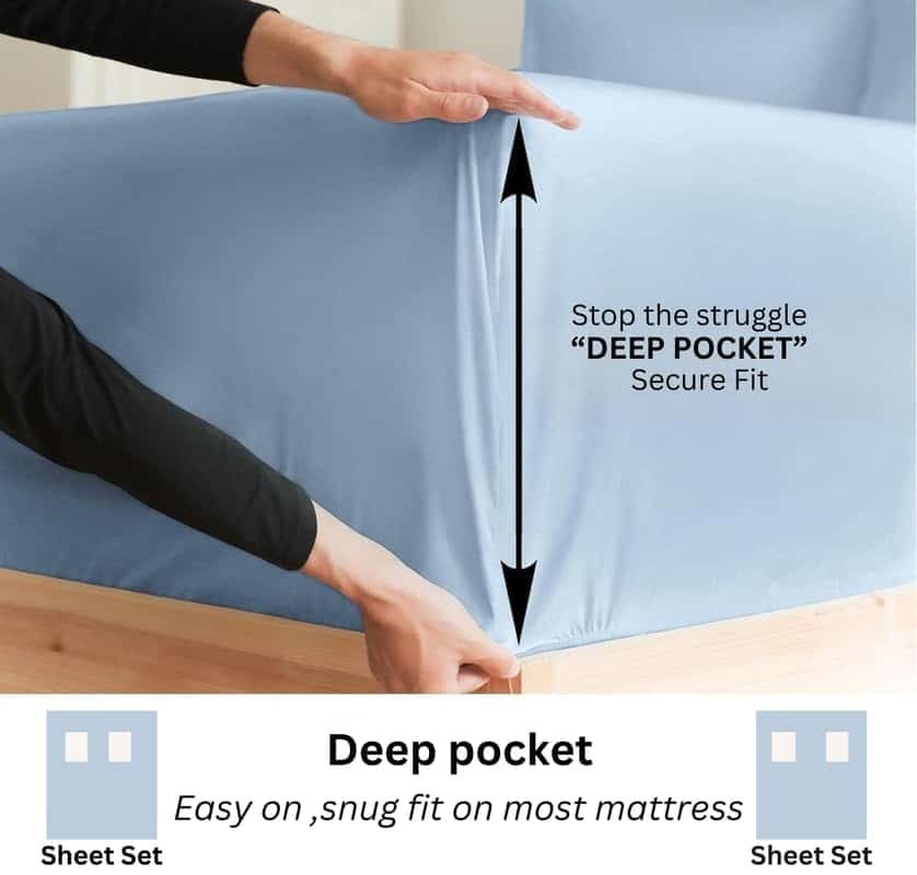 Juego de sábanas de 4 piezas de algodón de primera calidad - Imagen 5