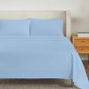 Juego de Sábanas de 4 Piezas Queen de Algodón -Azul Claro