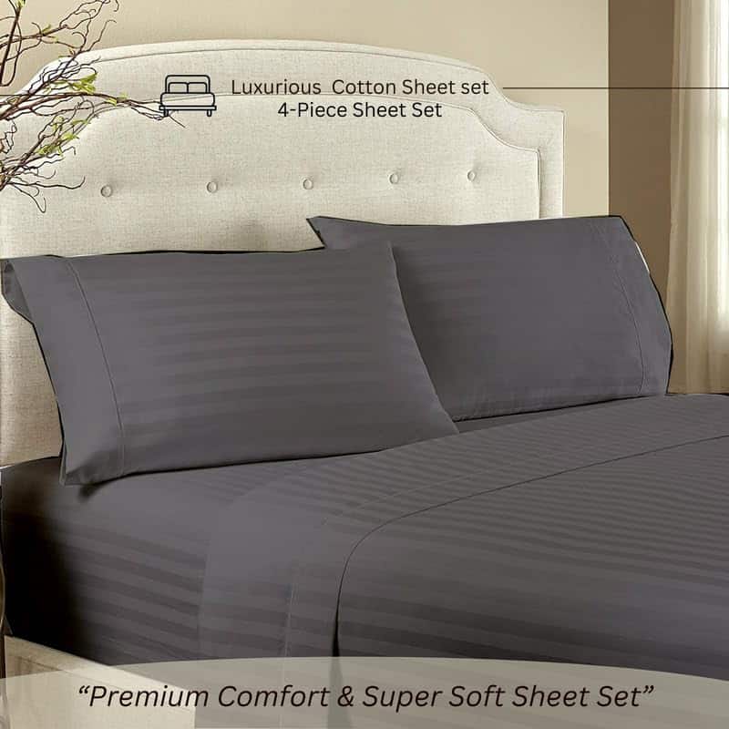 Juego de sábanas de 4 piezas de algodón Queen, 100% algodón - Imagen 5