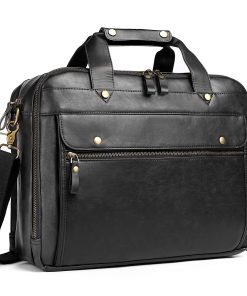 Maletín de Cuero para Hombres 15.6 Pulgadas Bolsa Mensajero