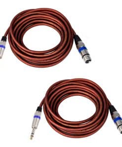 Yuyaokk 2Pcs 25 Feet Female XLR to 1/4 Inch TRS (6.35mm)