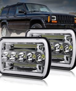 Faros LED 5x7/7x6 Chips Alto / Bajo con Angel Eyes DRL Halo