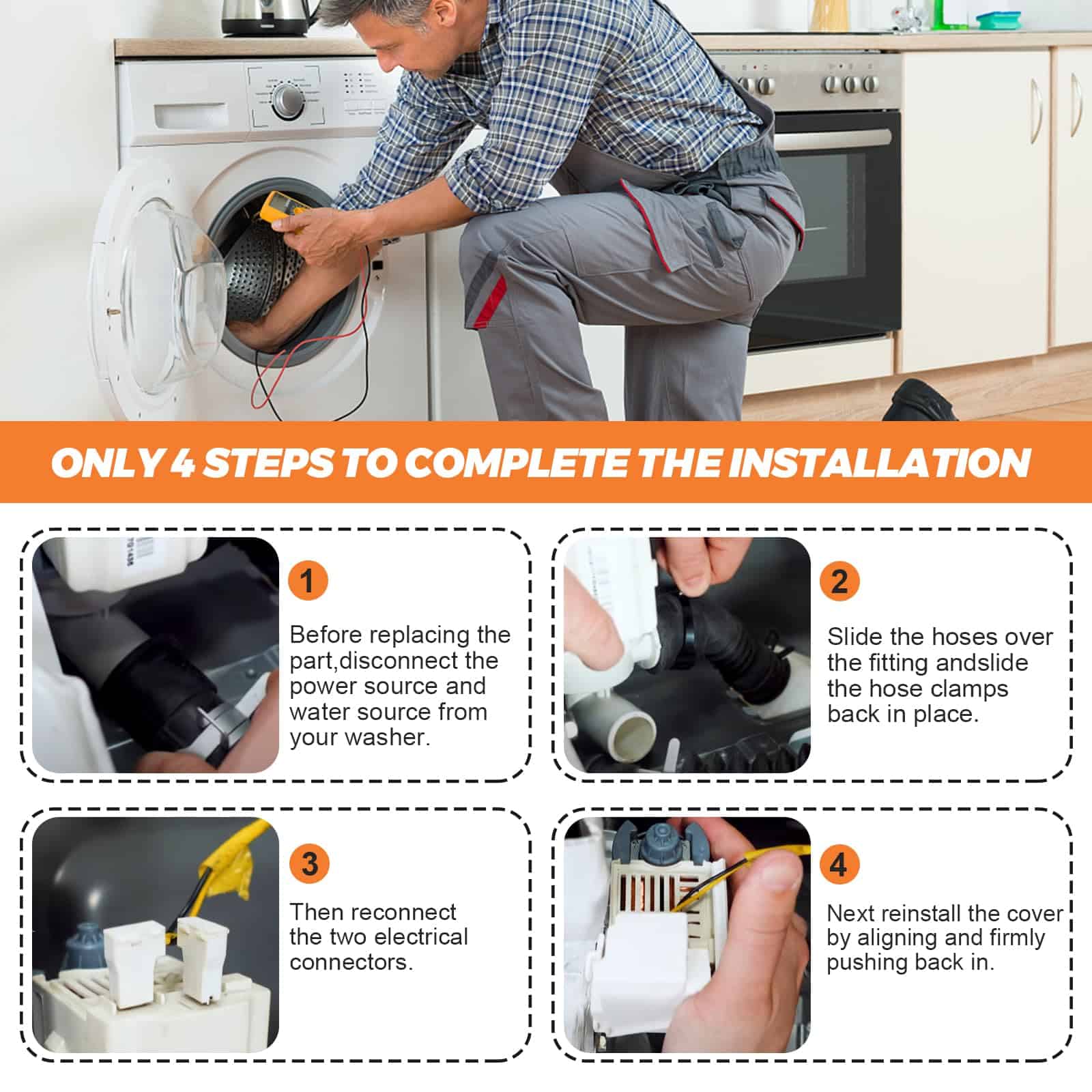 DC97-19289F DC97-17366A Bomba de Drenaje de Lavadora de - Imagen 8