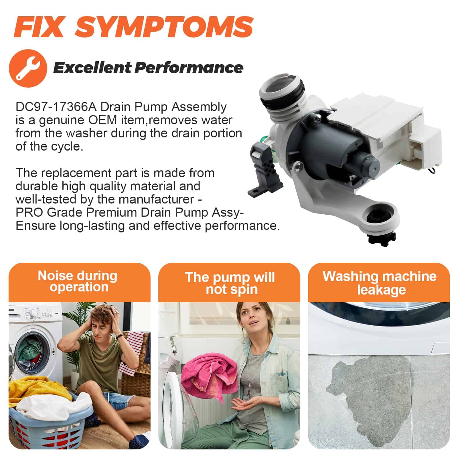 DC97-19289F DC97-17366A Bomba de Drenaje de Lavadora de - Imagen 4
