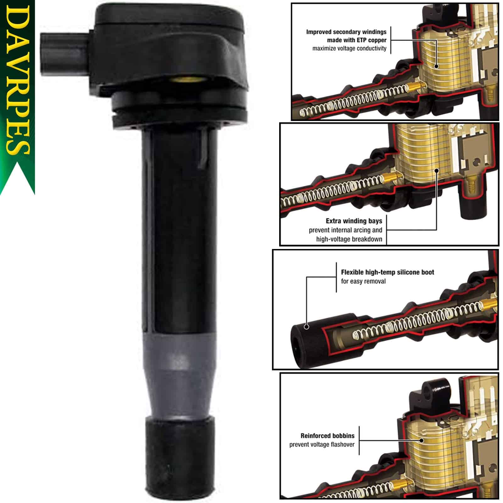 Juego de 6 bobinas de encendido DAVRPES 30520-R70-S01 - Imagen 4