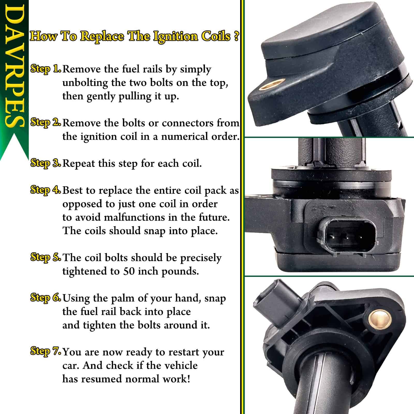 Juego de 6 bobinas de encendido DAVRPES 30520-R70-S01 - Imagen 5