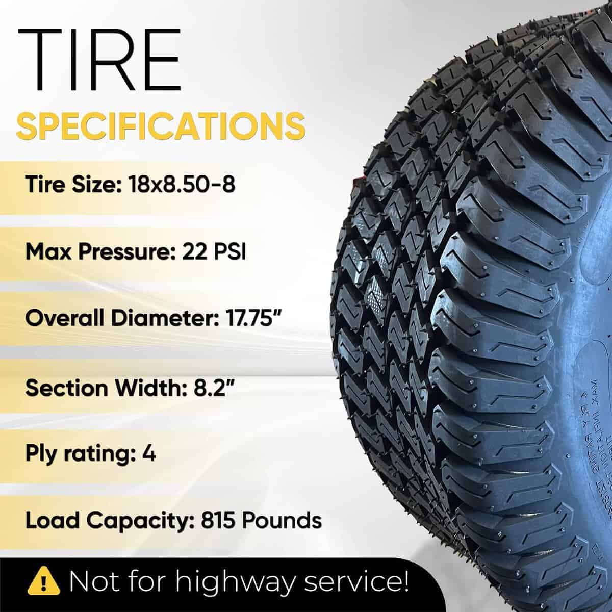 Paquete de Dos Llantas para Césped Hornet (18x8.50-8) - Imagen 5