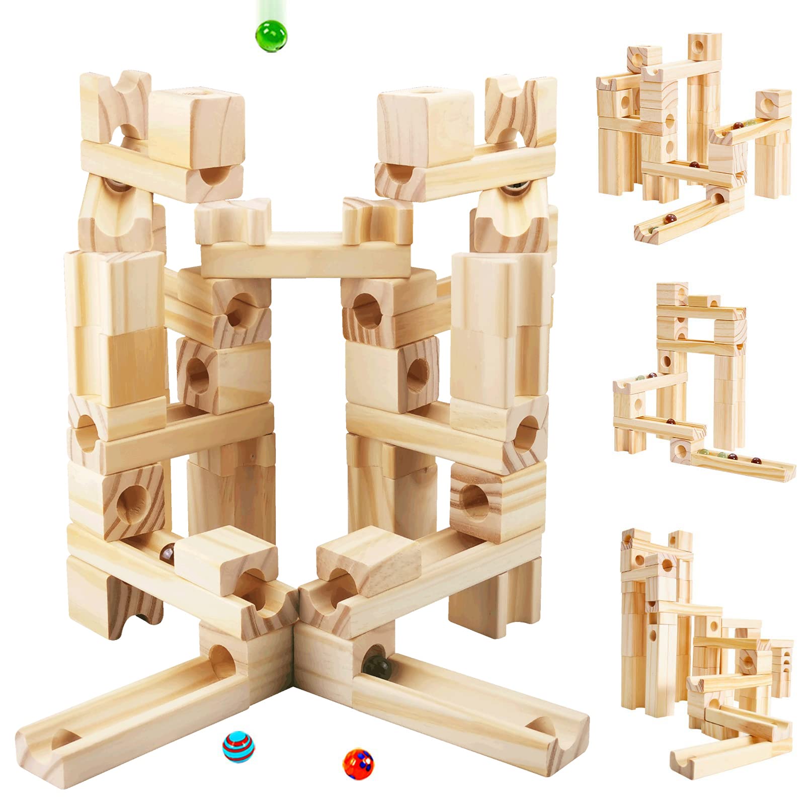 Juego de Construcción de Madera para Niños de 4 a 8 Años,