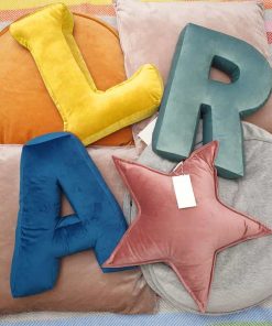 Cojín de Letra de Terciopelo MOMAID Almohada Suave