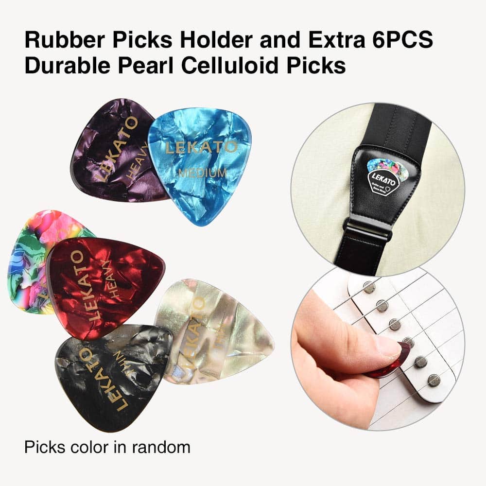 Correas de bajo LEKATO para guitarra eléctrica y bajo 3" - Imagen 9