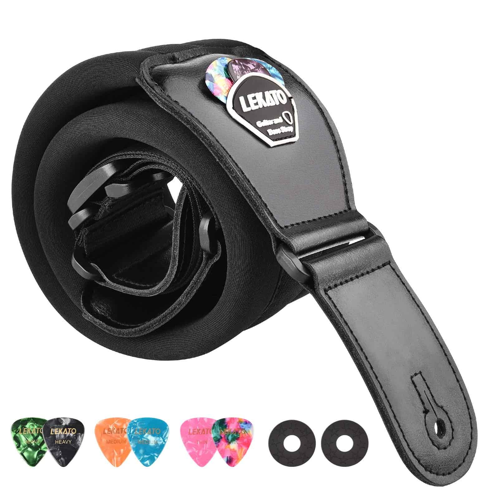 Correas de bajo LEKATO para guitarra eléctrica y bajo 3"