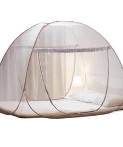 Tent de Mosquitero Portátil Marrón Pop-Up para Cama, L79 x